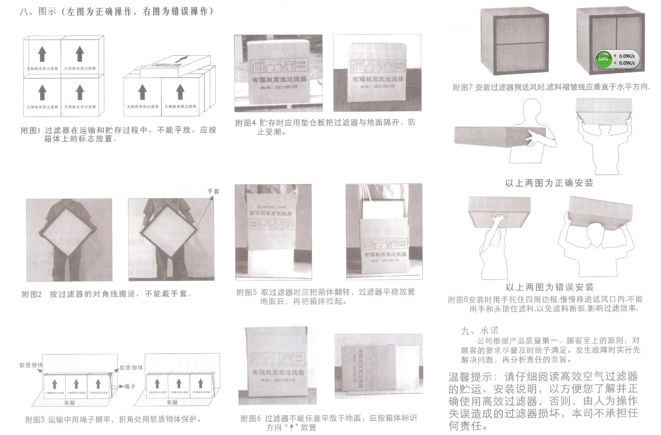 高效過濾器貯存運(yùn)輸